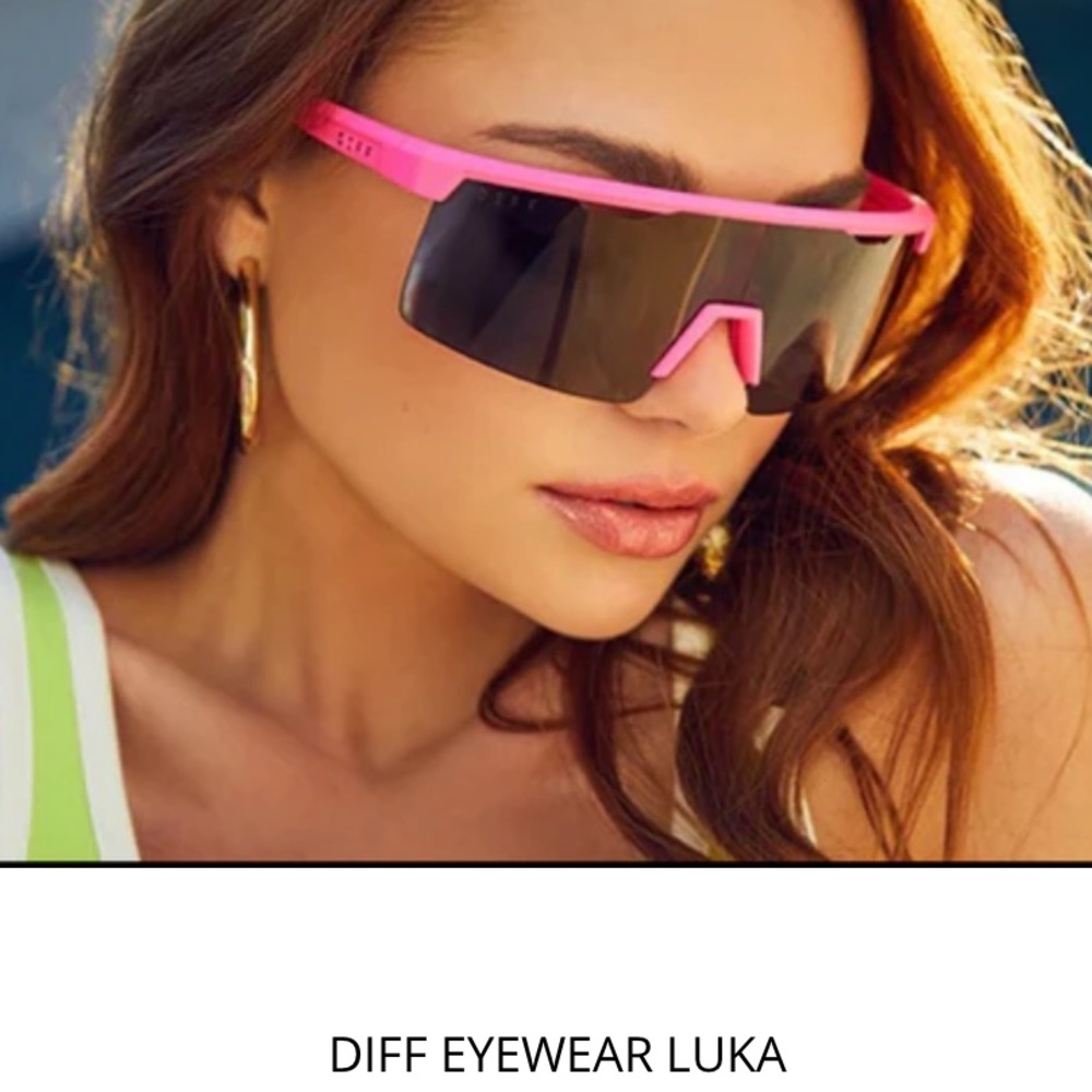 DIFF Eyewear Luka Neon Pink Sunglasses